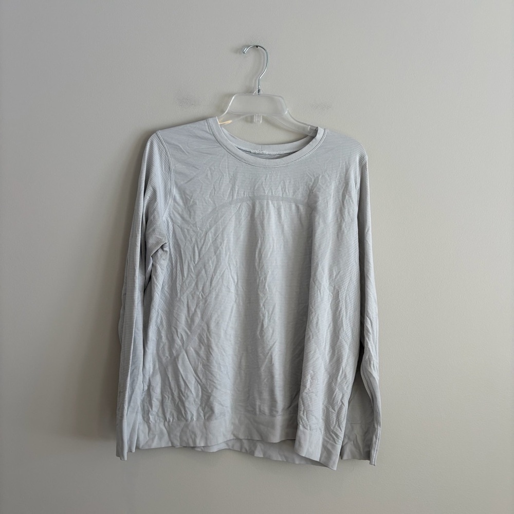 Lululemon Swiftly Tech Long Sleeve Shirt Subtle Stripe Heathered Gray Women’s